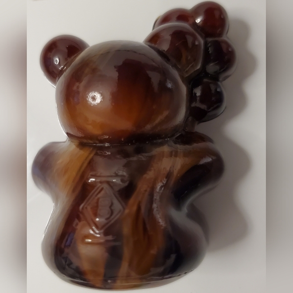 Vntg Boyd "Patrick the Bear" Chocolate Brown Slag Glass - Picture 7 of 10